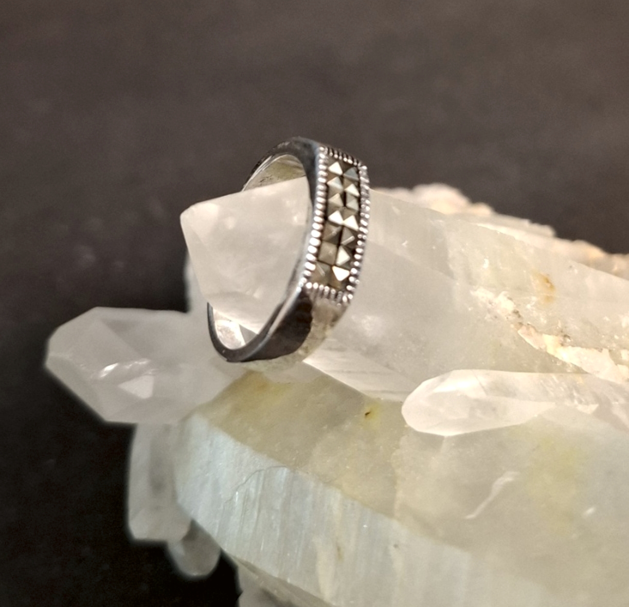 Silver Ring med  Markasit - 2