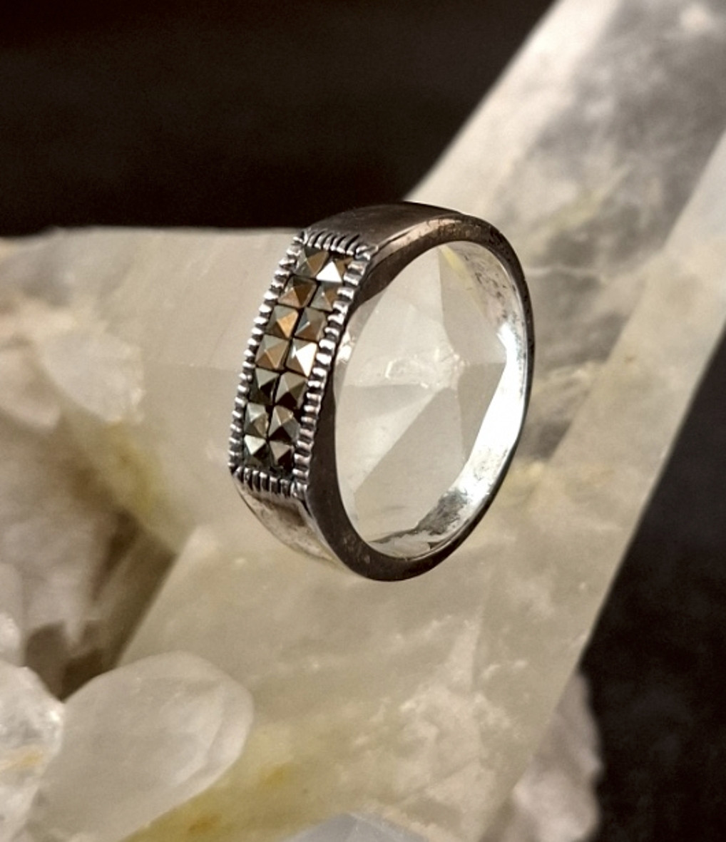 Silver Ring med  Markasit