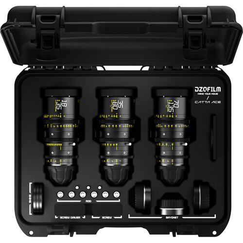 DZOFilm Catta Ace 18-35/35-80/70-135mm T2.9 Cine 3-Lens kit PL/EF Black