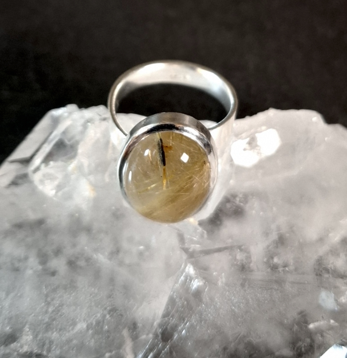 Rutilkvarts Cabachon  Silver Ring  - 3