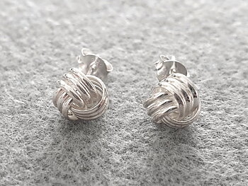 Knot approx. 7mm ear stud, 925-silver