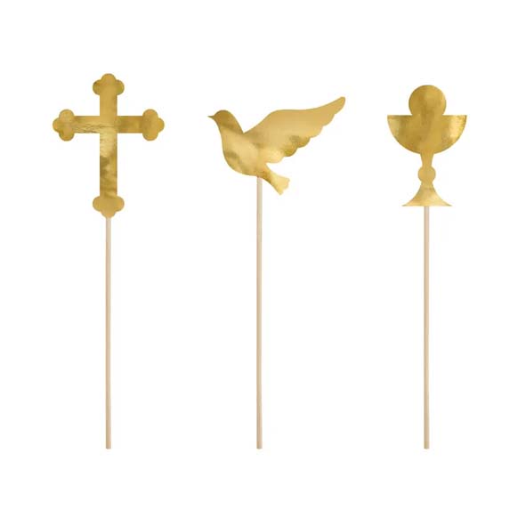 Cake picks Dop - Guld