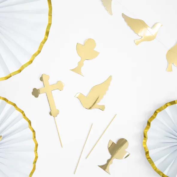Cake picks Dop - Guld