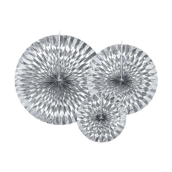 Pappersfjädrar Metallic Silver 3-pack