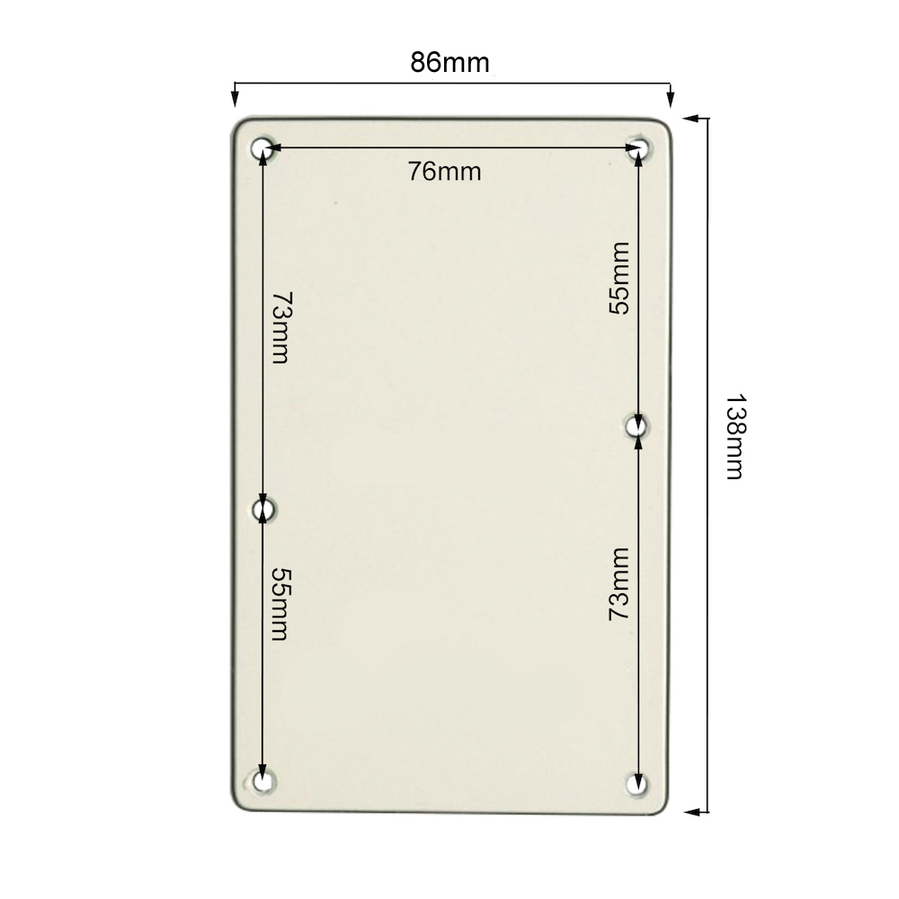 Backplate Tremolo Cover 1-Ply Without String Holes (White) - 2