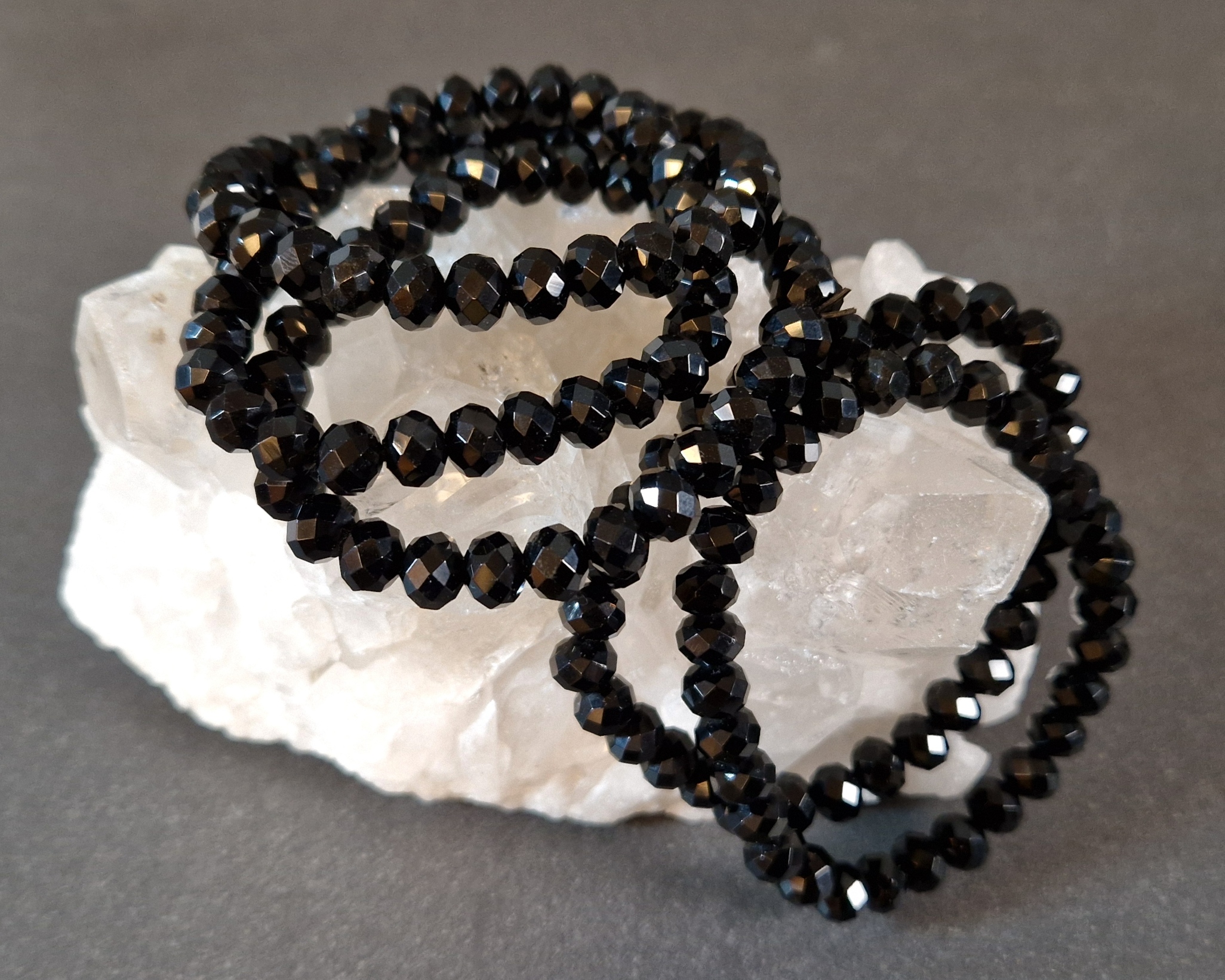 Svart Onyx Armband - fasettslipad