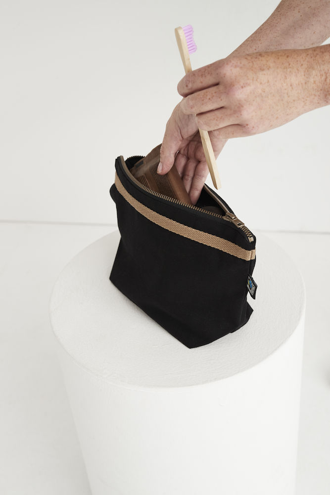 Canvas Toilet Case, Cottover, Black, Fairtrade, Organic & GOTS - 7