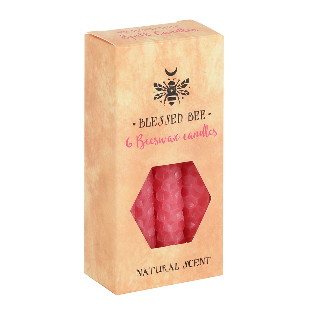 Rosa Bivax Ljus , 6 pack - Blessed Bee - Friendship / Vänskap
