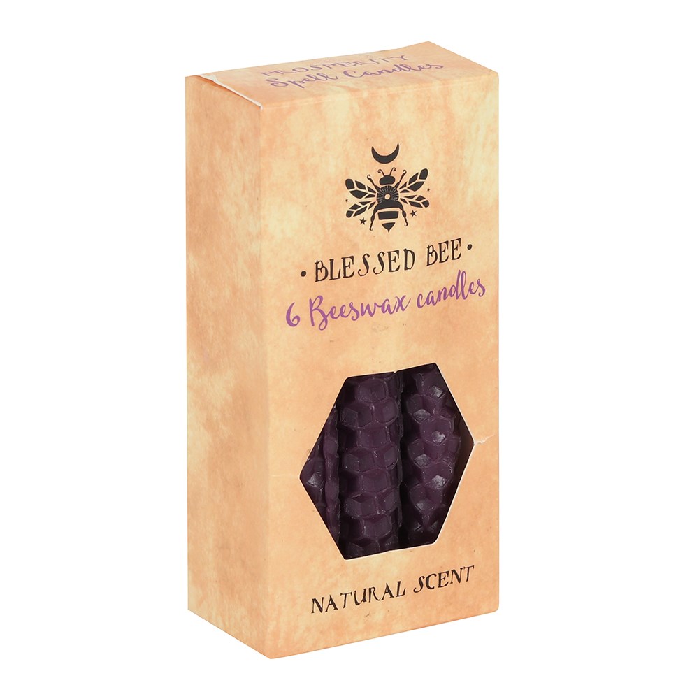Lila Bivax Ljus , 6 pack - Blessed Bee - Prosperity / Rikdom