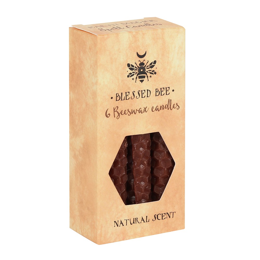 Brun Bivax Ljus , 6 pack - Blessed Bee - Earth Magic / Jord magi - 2