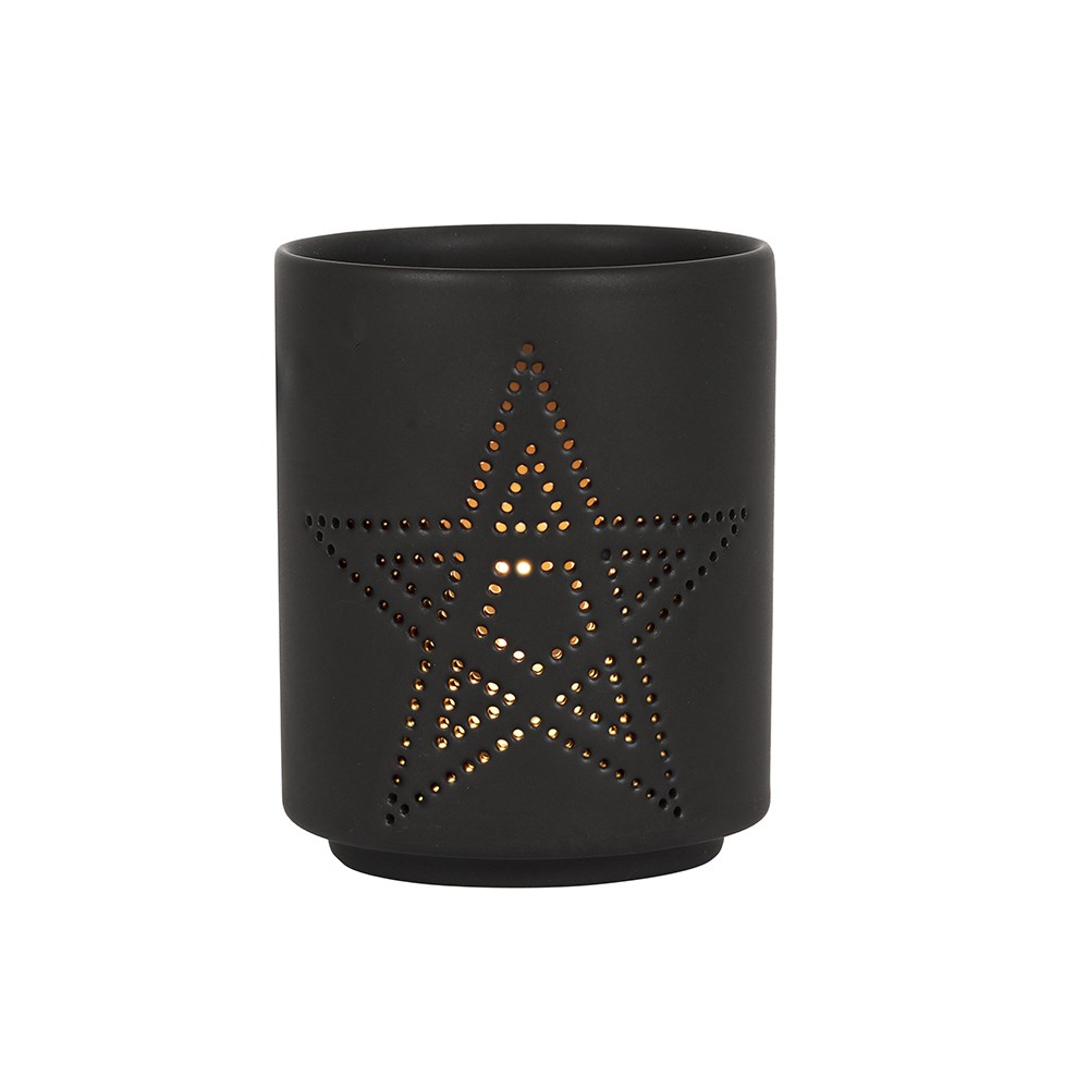 Liten Svart Pentagram värmeljushållare