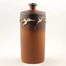 クレス・テル  一点もの　鳥模様のあるブラウンのベース Vase 25cm  1982年