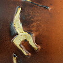 Claes Thell (1982)  Unique Brown Vase with Birds Relief 25 cm
