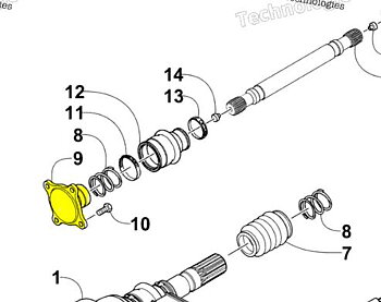 Fäste kardan Främre Arctic Cat 400/500/550/650/700 (2402-193)