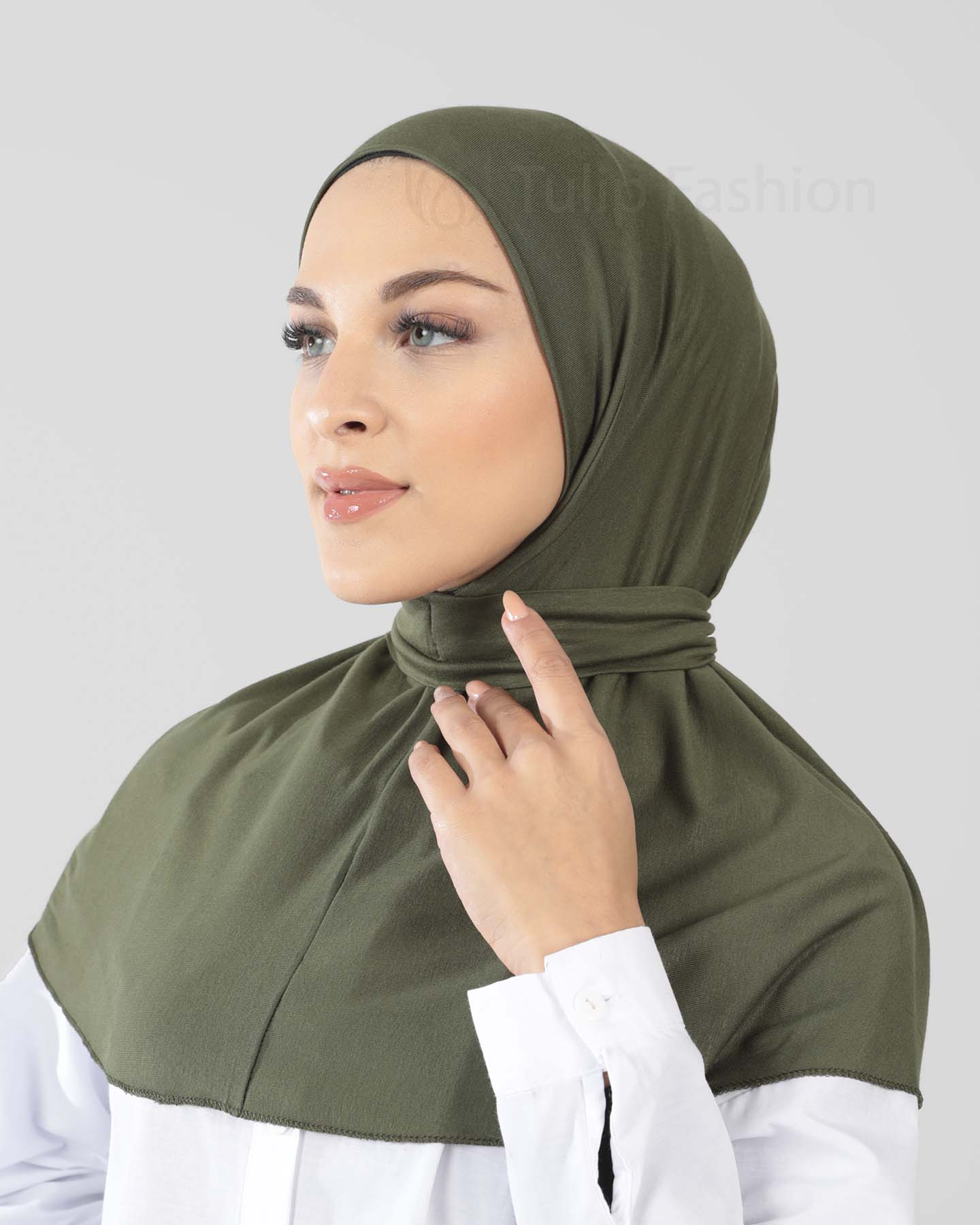 Hijab - Al Amira Instant Jersey - Olivgrön - 3