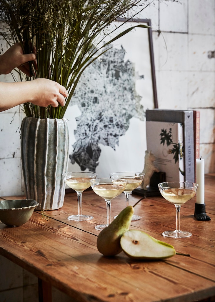 Champagneglas - Coupeglas - Cocktailglas med etsat mönster - 1 styck - 7