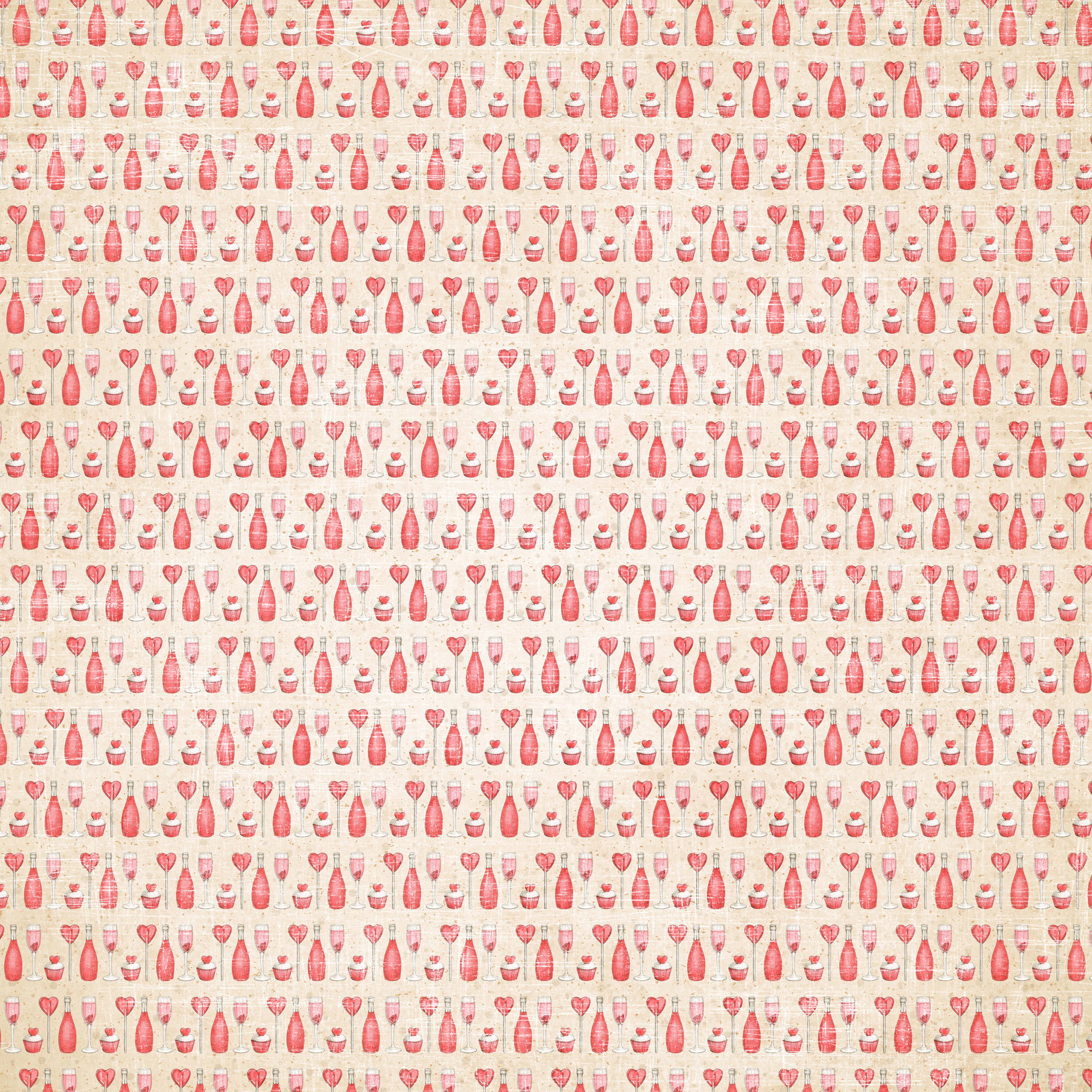 Papper Reprint - Hearts - 12x12