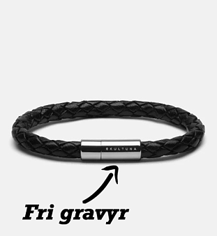 Nahkarannekoru musta 6mm teräs ilmainen kaiverrus