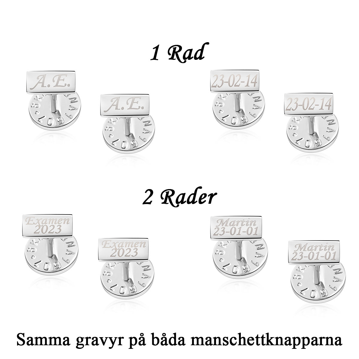 Skultuna kalvosinnapi kolme kruunua hopea/sininen 22mm - 3