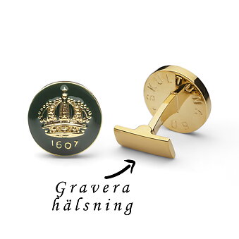 Skultuna manchetknapp kronen guld/grøn