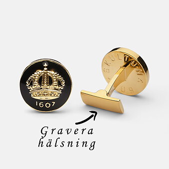 Skultuna kalvosinnapi kruunun kulta/musta