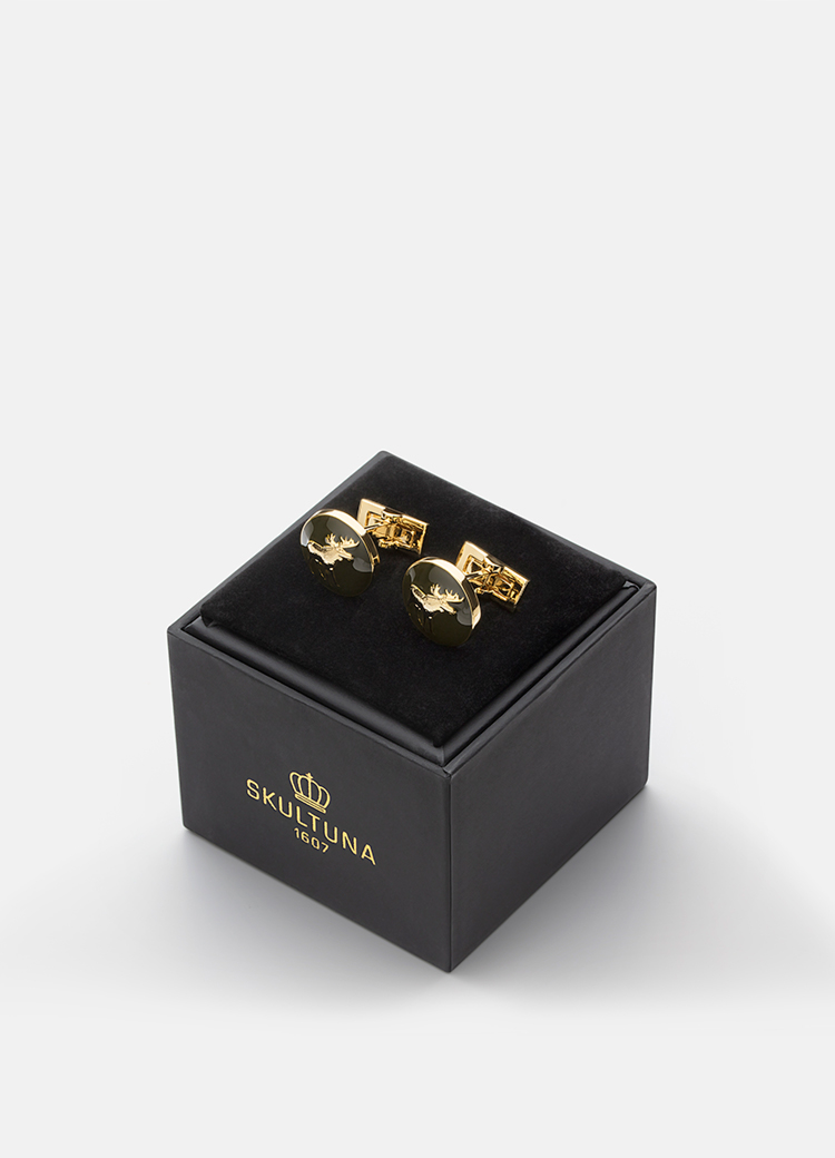 Skultuna cufflink moose gold/green - 4