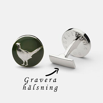 Skultuna kalvosinnapi fasaani hopea/vihreä