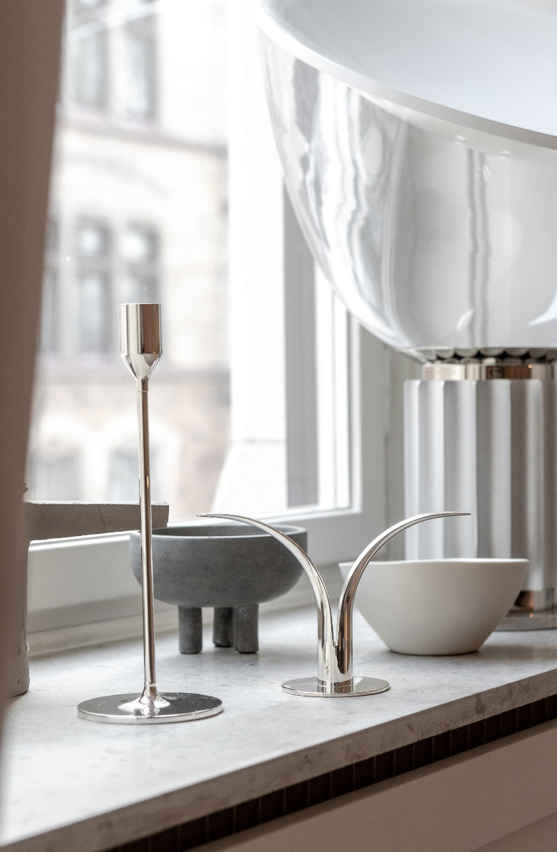 Skultuna kynttilänjalka Lily hopea - 5