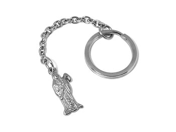 Liemannen Nyckelring i Rostfritt Stål, Goth Accessoar, Döden med Lie Nyckelhållare