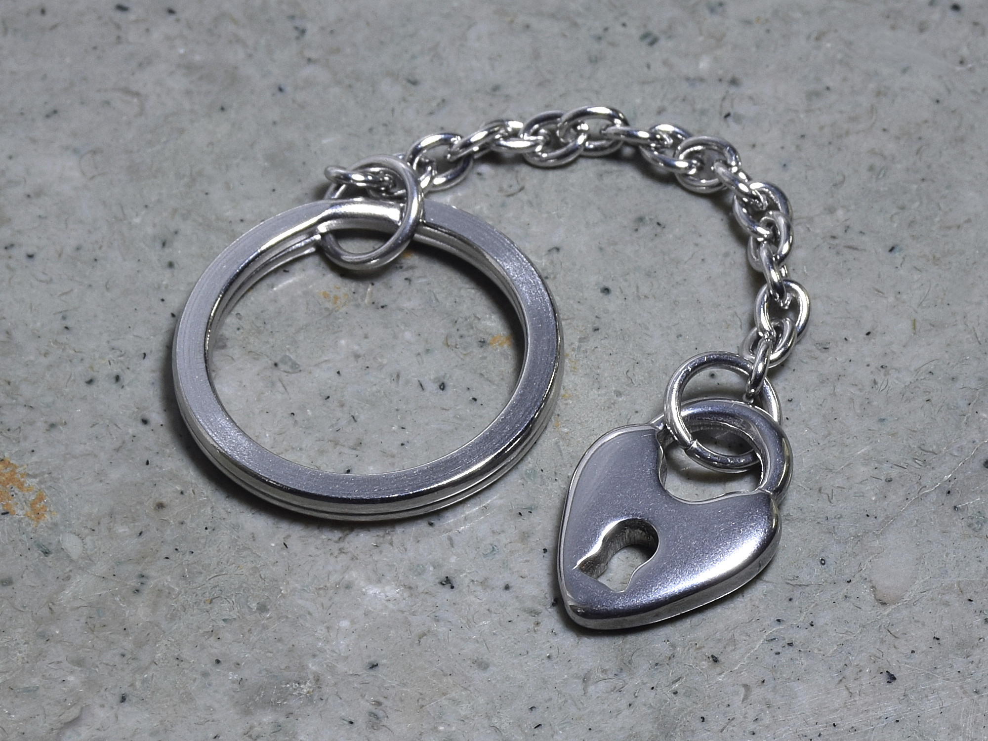 Hjärta Hänglås Nyckelring i Rostfritt Stål, Hjärtan Accessoar, Kärlek Nyckelhållare - 2