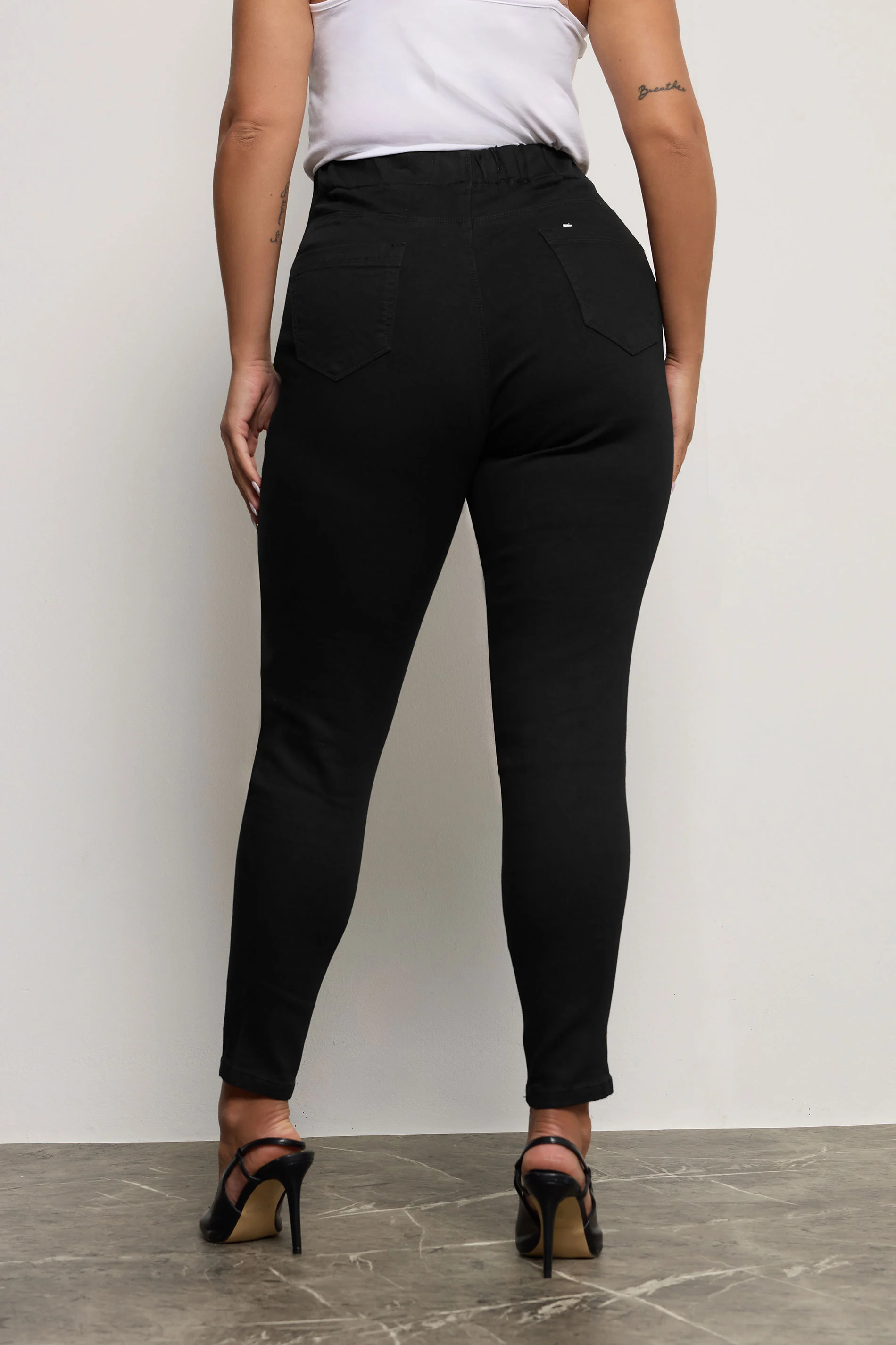 Jeggings med fickor, Jenny, svart  - 3