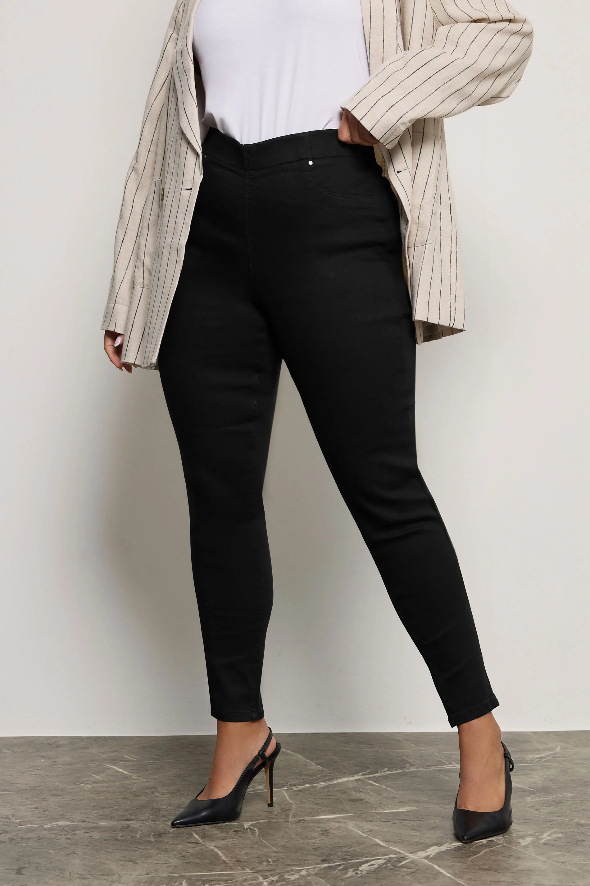 Jeggings med fickor, Jenny, svart  - 4