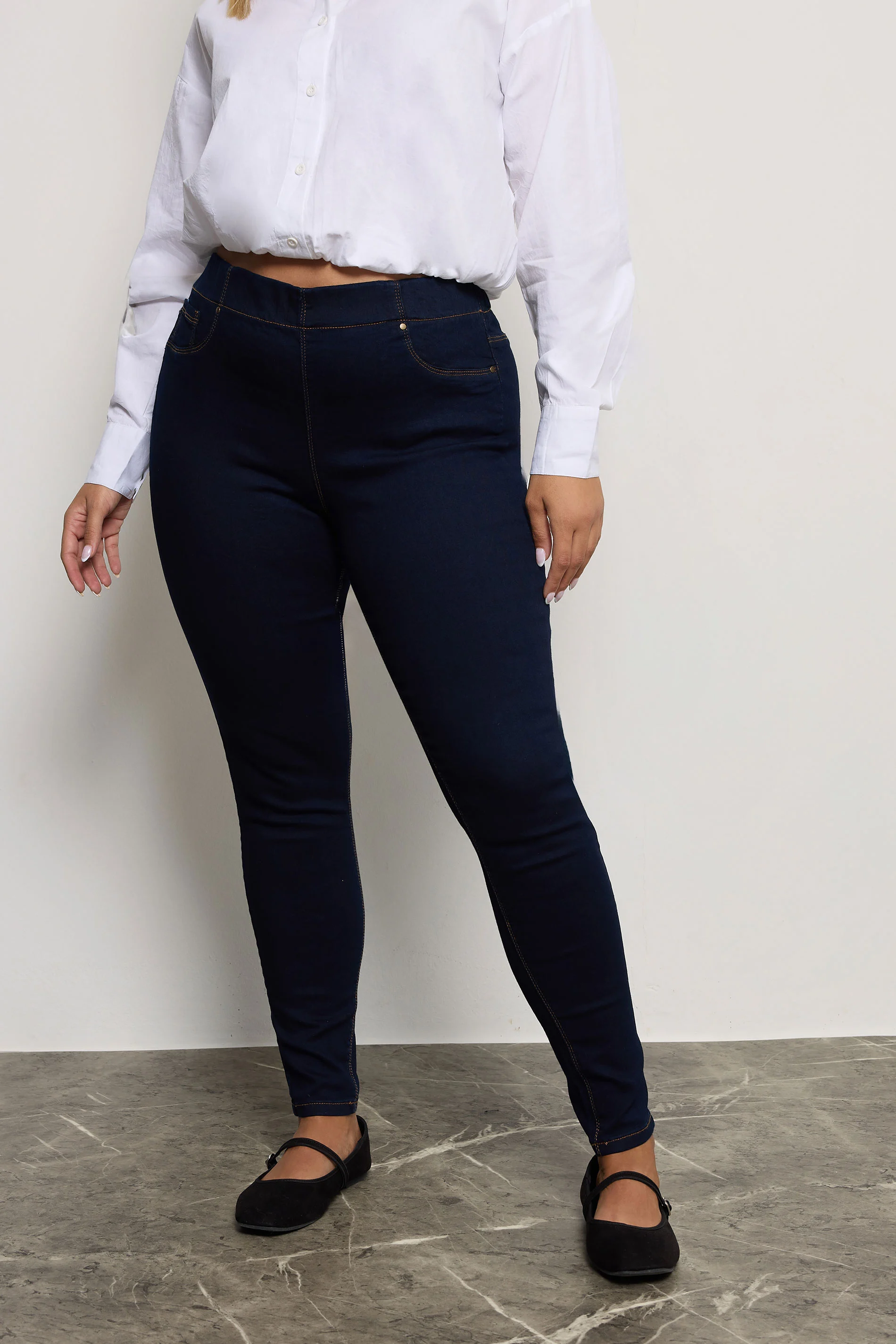 Jeggings med fickor, Jenny, indigoblå 