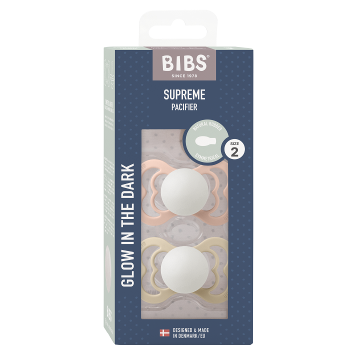 BIBS Napp Supreme 2-pack, Glow Vanilla/Rosa - 2