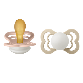 BIBS Napp Supreme 2-pack, Glow Vanilla/Rosa