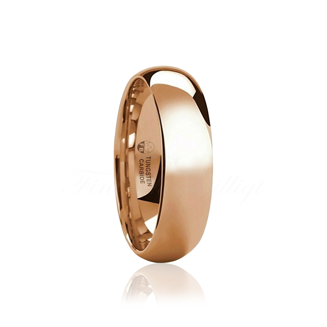 Ring - Shiny Diamond Rosé - Förlovningsring Vigselring Slät Paket - 6