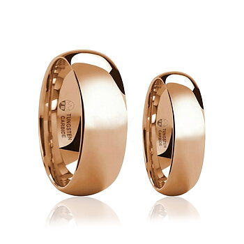Ring - Shiny Diamond Rosé - Förlovningsring Vigselring Slät Paket