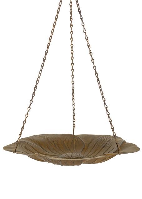 Bird bath - Hanging basket - Bird feeder - Rust brown - Metal - 50x34 cm - 2