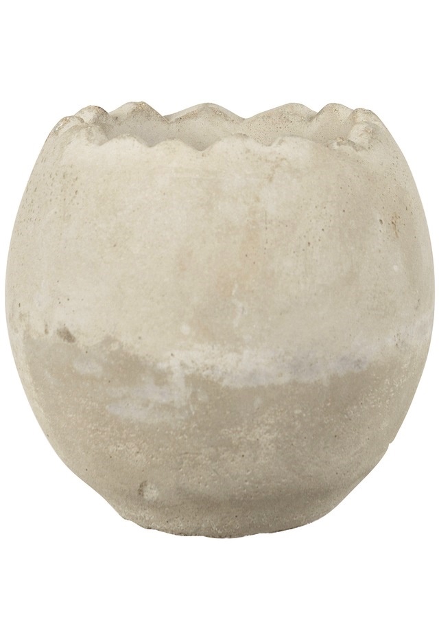 Kruka Äggskal - Kruka - Ägg - Grå - Cement - 13 cm - 3