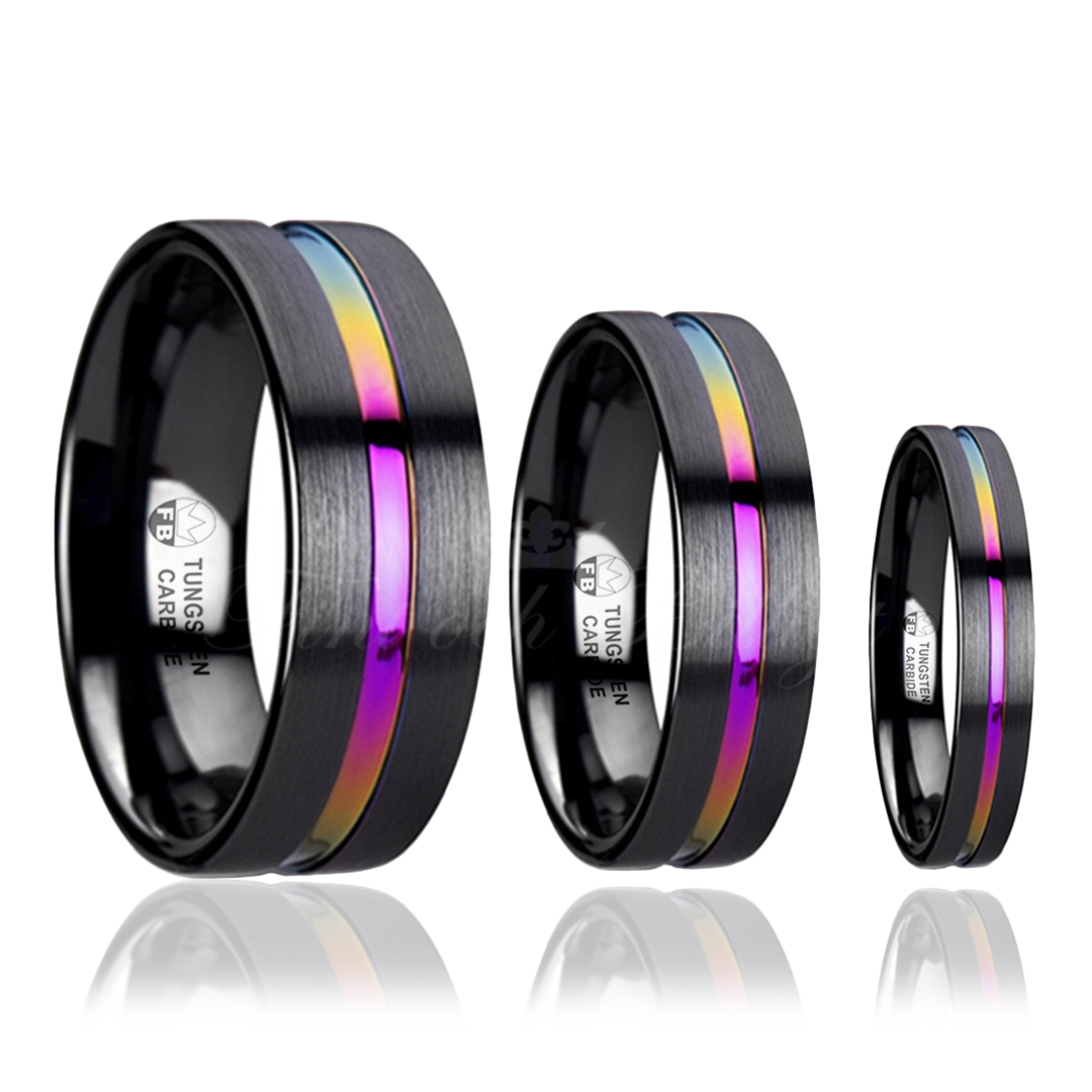 Ring - Rainbow - Förlovningsring Vigselring Paket - 7