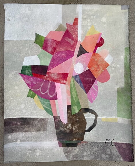 "Den lilla rosa", Akryltavla målad av Maria C Bernhardsson/ MC, orginal, målad på duk/ canvas