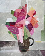 "Den lilla rosa", Akryltavla målad av Maria C Bernhardsson/ MC, orginal, målad på duk/ canvas