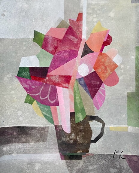 "Den lilla rosa", Akryltavla målad av Maria C Bernhardsson/ MC, orginal, målad på duk/ canvas