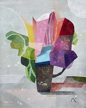 "Lilla regnbågsbuketten" , Akryltavla målad av Maria C Bernhardsson/ MC, orginal, målad på duk/ canvas