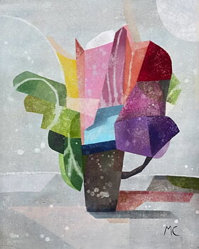 "Lilla regnbågsbuketten" , Akryltavla målad av Maria C Bernhardsson/ MC, orginal, målad på duk/ canvas