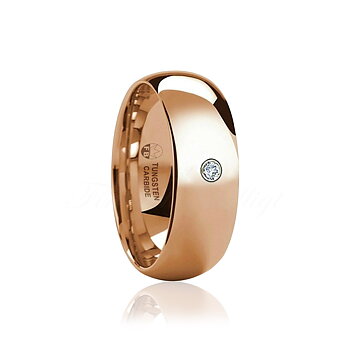 Ring - Shiny Diamond Rosé - Tungsten 18k Rose gold Zircon 4mm-8mm