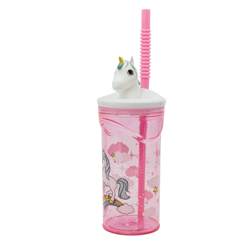 Unicorn Mugg med Sugrör 3D - 2