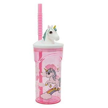 Unicorn Mugg med Sugrör 3D