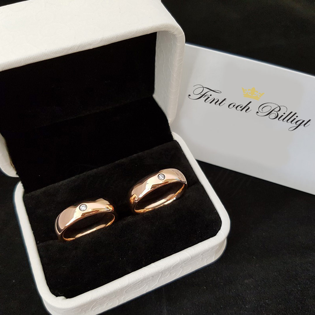 Ring - Shiny Diamond Rosé - Engagement Ring Wedding Ring Stone Package - 2