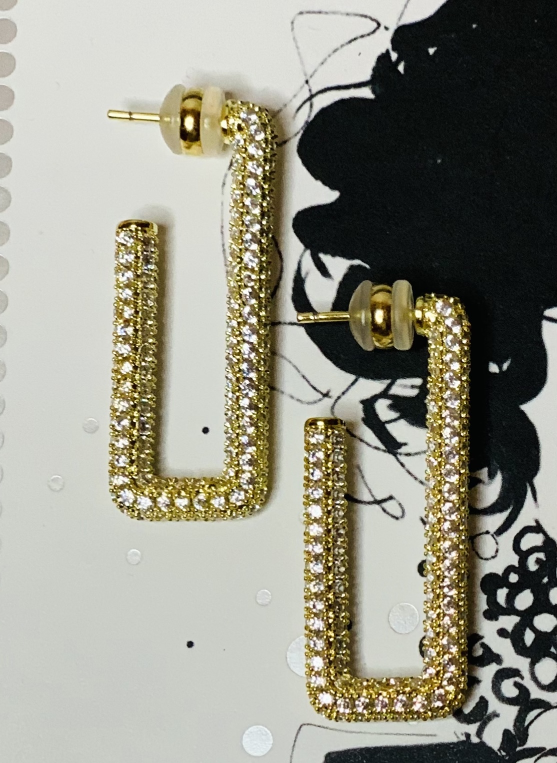 By jolima Monaco rectangle hoops gold - 2